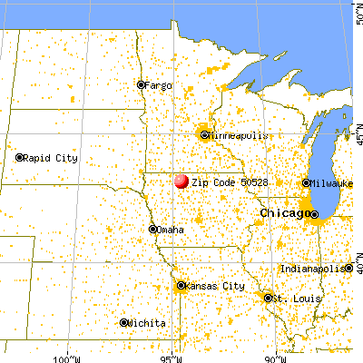 Cylinder, IA (50528) map from a distance
