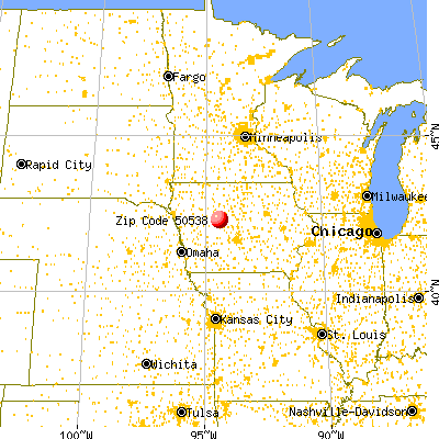 Farnhamville, IA (50538) map from a distance