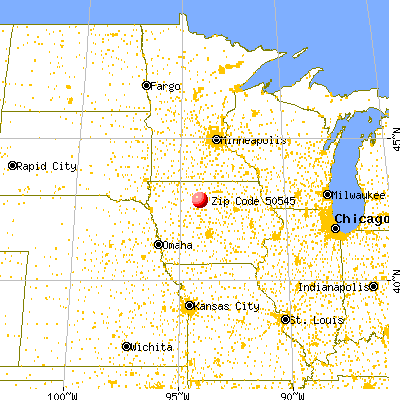 Hardy, IA (50545) map from a distance