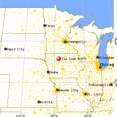 Ottosen, IA (50570) map from a distance