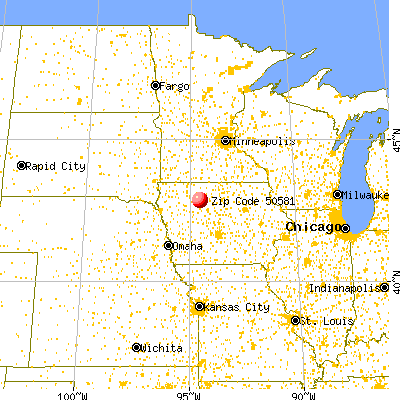 Rolfe, IA (50581) map from a distance