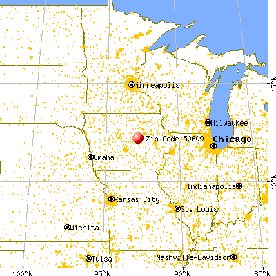 Beaman, IA (50609) map from a distance