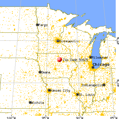 Dumont, IA (50625) map from a distance