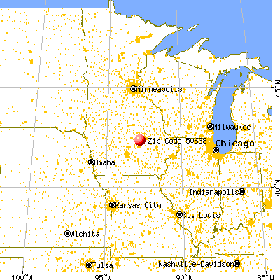 Grundy Center, IA (50638) map from a distance