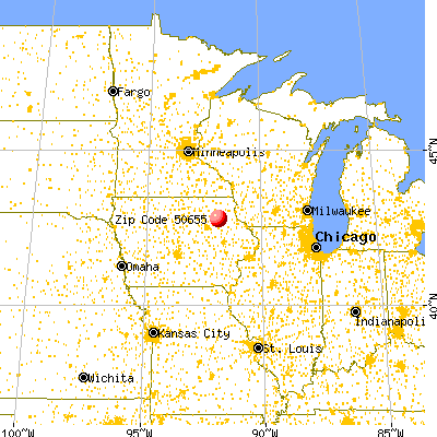 Maynard, IA (50655) map from a distance