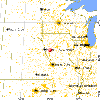 Grant, IA (50847) map from a distance