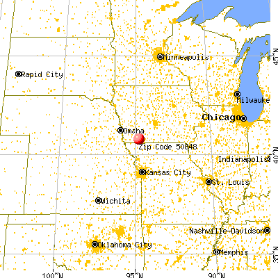 Gravity, IA (50848) map from a distance