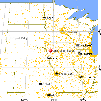 Battle Creek, IA (51006) map from a distance