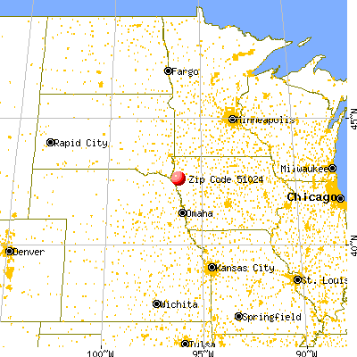 Hinton, IA (51024) map from a distance