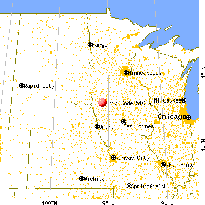 Larrabee, IA (51029) map from a distance