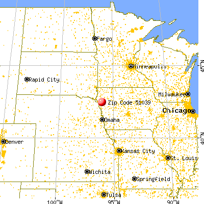 Moville, IA (51039) map from a distance