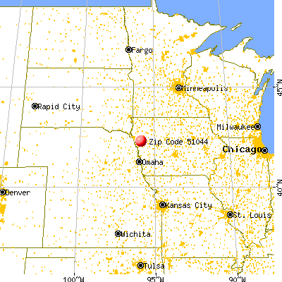 Oto, IA (51044) map from a distance