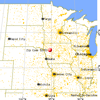 Schaller, IA (51053) map from a distance