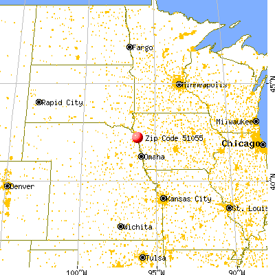 Sloan, IA (51055) map from a distance