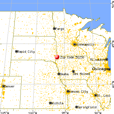 Alvord, IA (51230) map from a distance