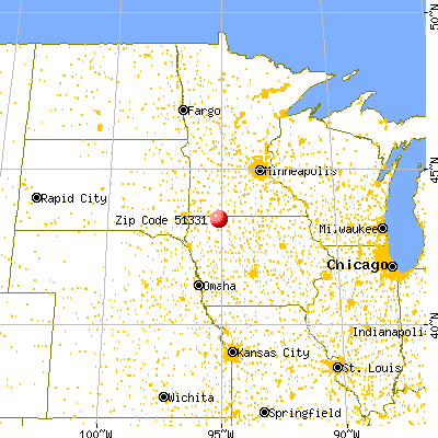 Arnolds Park, IA (51331) map from a distance