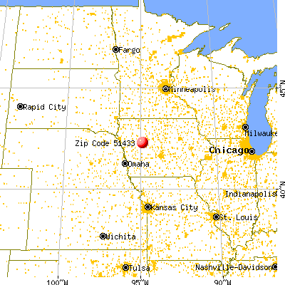 Auburn, IA (51433) map from a distance