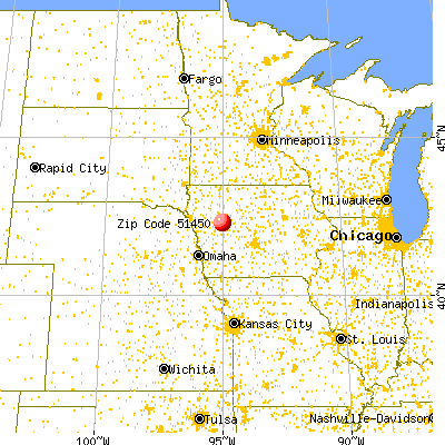 Lake View, IA (51450) map from a distance