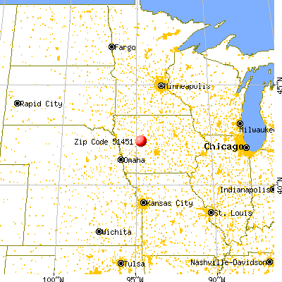 Lanesboro, IA (51451) map from a distance