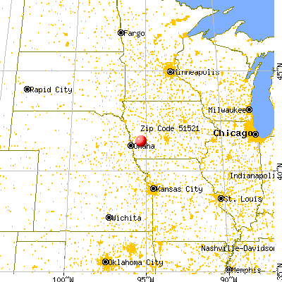 Avoca, IA (51521) map from a distance