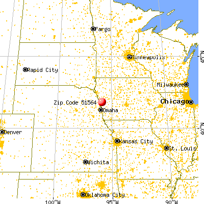 Pisgah, IA (51564) map from a distance