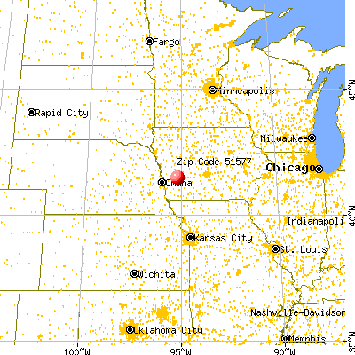 Walnut, IA (51577) map from a distance
