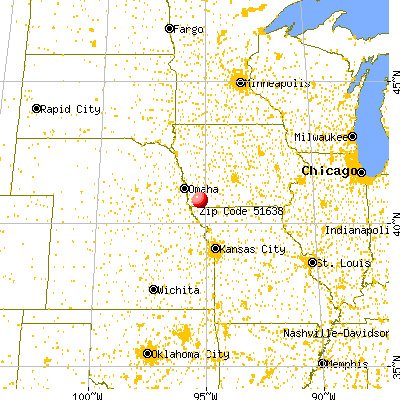 Essex, IA (51638) map from a distance