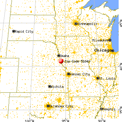 Hamburg, IA (51640) map from a distance