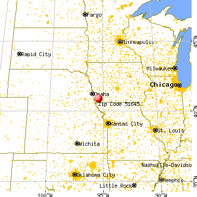 Imogene, IA (51645) map from a distance