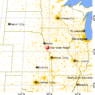Northboro, IA (51647) map from a distance