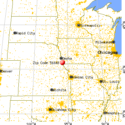 Percival, IA (51648) map from a distance