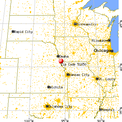 Riverton, IA (51650) map from a distance