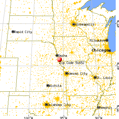 Sidney, IA (51652) map from a distance