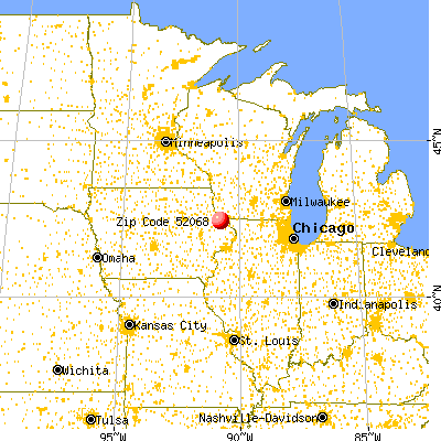 Peosta, IA (52068) map from a distance