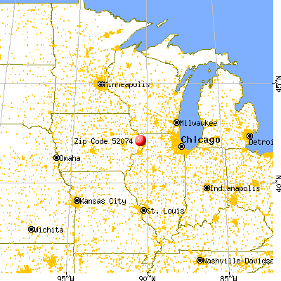 Spragueville, IA (52074) map from a distance