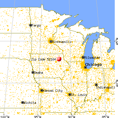 Randalia, IA (52164) map from a distance