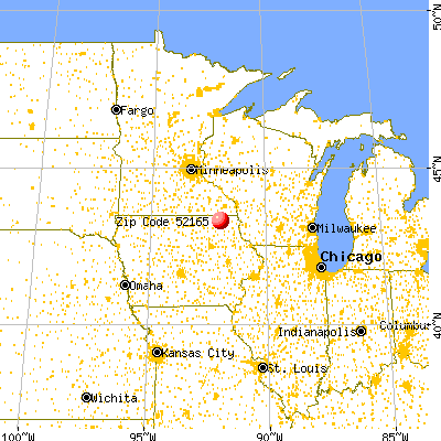 Ridgeway, IA (52165) map from a distance