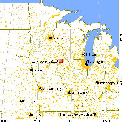 Coggon, IA (52218) map from a distance