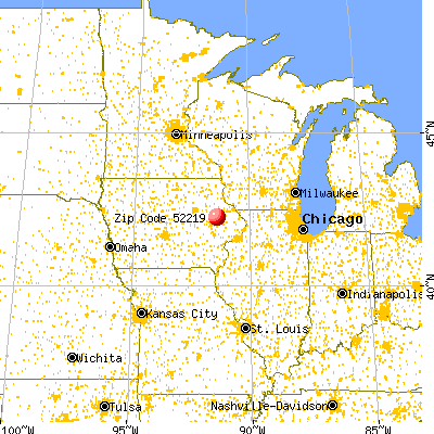 Prairieburg, IA (52219) map from a distance