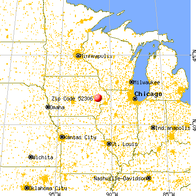 Mechanicsville, IA (52306) map from a distance