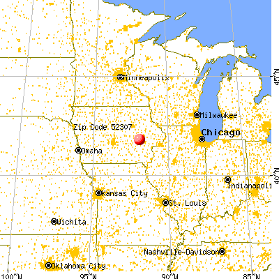 Middle Amana, IA (52307) map from a distance