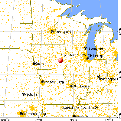 Parnell, IA (52325) map from a distance