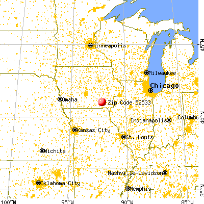 Batavia, IA (52533) map from a distance