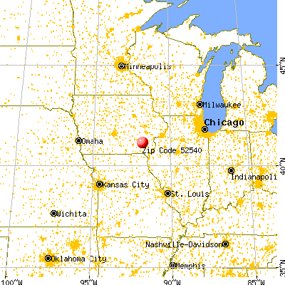Pleasant Plain, IA (52540) map from a distance