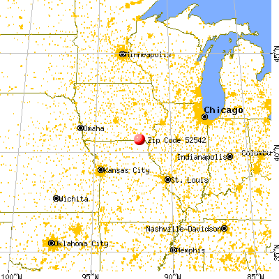 Cantril, IA (52542) map from a distance