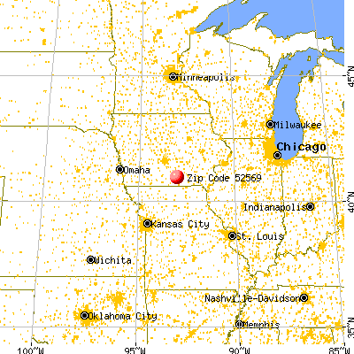 Melrose, IA (52569) map from a distance