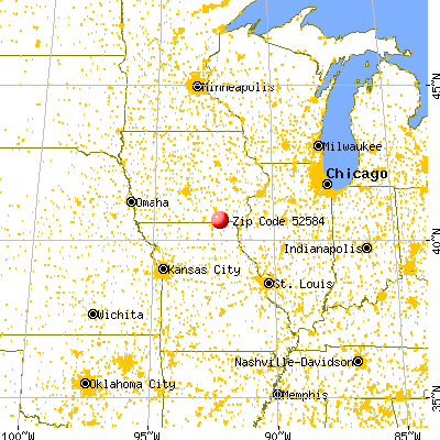 Pulaski, IA (52584) map from a distance