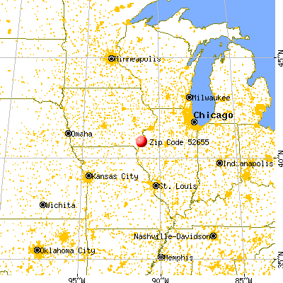 West Burlington, IA (52655) map from a distance