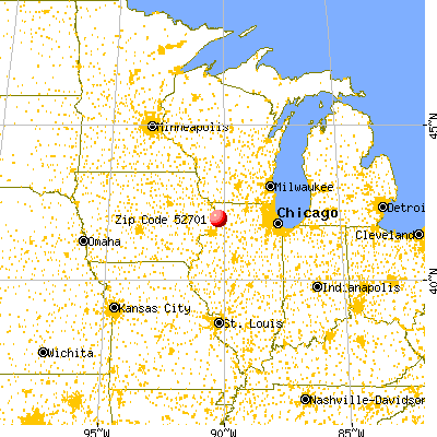 Andover, IA (52701) map from a distance