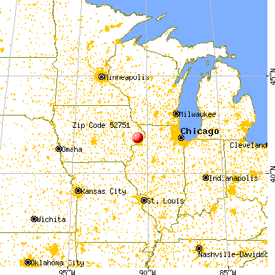 Grand Mound, IA (52751) map from a distance